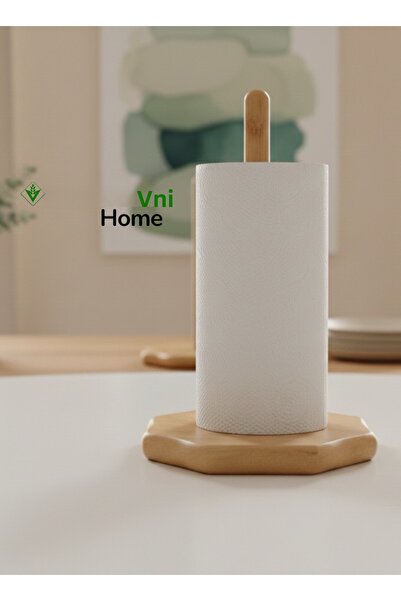 VENİV HOME Bamboo Decorative Wooden Paper Towel Holder Roll Towel Holder 28 cm