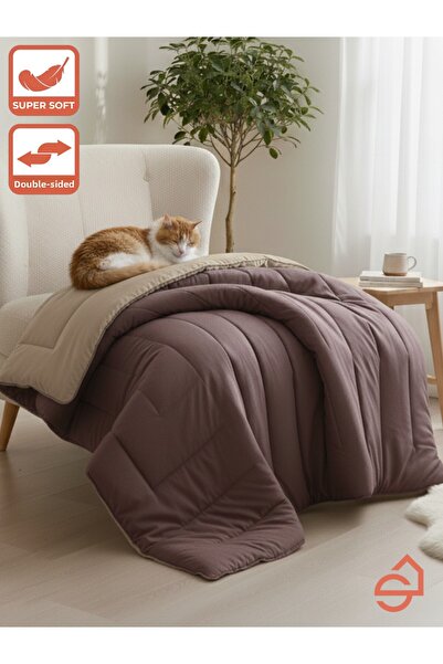 SEVHOME CONCEPT Soft Double Face Bead Fiber Soft Quilt 180X220 cm Beige-Purple