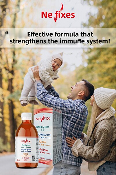 Nevfix Calcium Magnesium Zinc D3 Vitamin K2 Astaxanthin Lutein L-Arginine Iodine Magnesium 150 ml Liquid