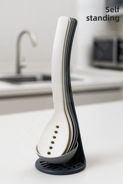 Destpak 6 Piece Magnetic Serving Set - Both Decorative and Practical - Self-Standing - Plastic Serving Set