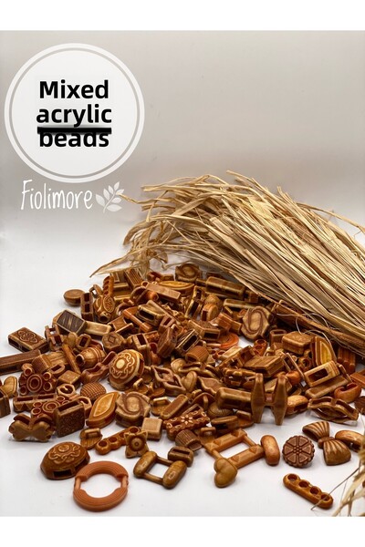 Fiolimore خرز أكريليك (50 جرام 115-130 قطعة) أنماط مختلفة - أحجام مختلفة - مت...
