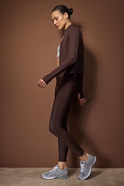 Trendyol Collection Brown Diver/Scuba Tights Sports Tights Thmaw26Ty00009