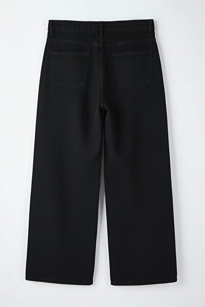 Trendyol Curve Anthracite High Waist 90S Wideleg/Wide Leg Plus Size Jeans Tbbaw26Cj00053