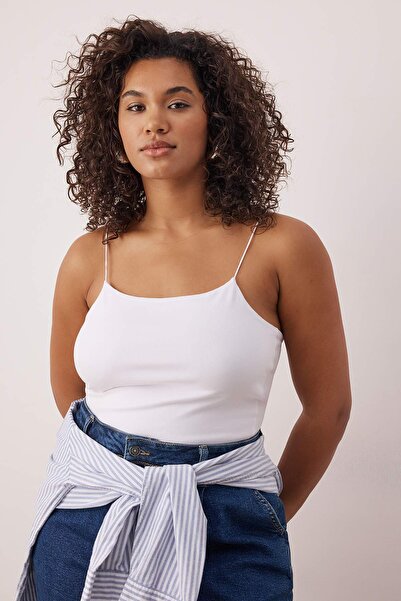 Trendyol Curve White 2 Pack Plus Size Tank Top Tbbss25Cv00018