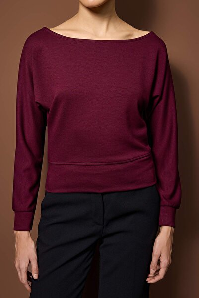 Trendyol Collection Burgundy Knitted Blouse Twoaw26Bz00357