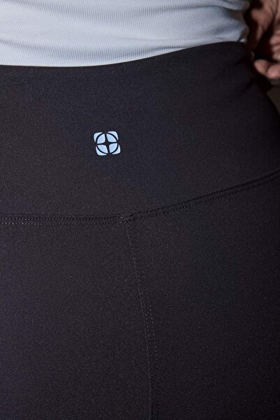 Trendyol Curve Brown Soft Brushed Fabric Reflector Print Detailed Full Length Knitted Sports Leggings Tbbaw26Bv00007