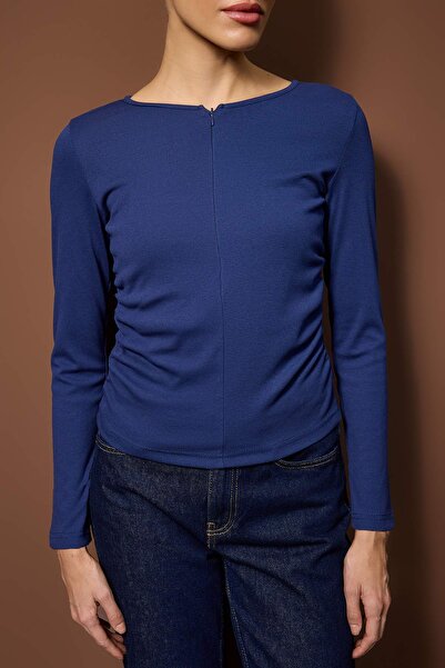 Trendyol Collection Navy Blue Knitted Blouse Twoaw26Bz00031