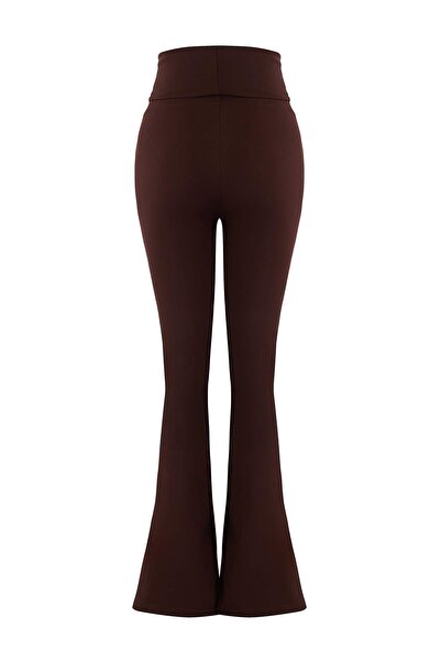 Trendyol Collection Brown Brushed Scuba Leggings Sports Leggings Thmaw26Ty00001