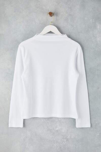 Trendyol Curve Ecru Ribbed Knitted Plus Size Blouse