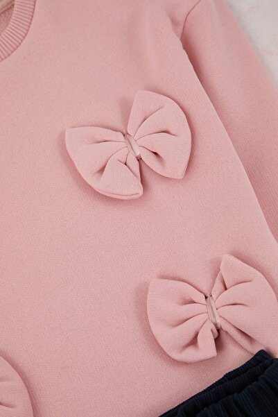 TRENDYOLKIDS Pink Embroidered / Knitted Bottom - Top Set Tkdaw26Au00021