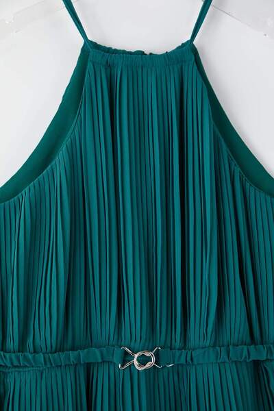 Trendyol Curve Φόρεμα Petrol Bodycon Maxi μεγάλου μεγέθους από υφαντό σιφόν TBBSS25AH00252