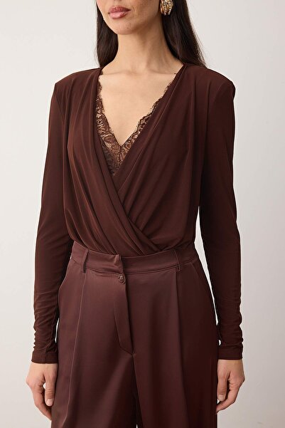 Trendyol Collection Brown Straight Double-Breasted Long Knitted Sandy Body Tpraw26Bd00029