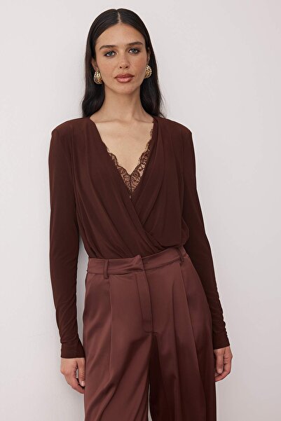 Trendyol Collection Brown Straight Double-Breasted Long Knitted Sandy Body Tpraw26Bd00029