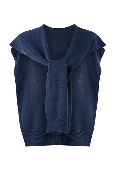 Trendyol Collection Şal cu aspect de pulover albastru TWOAW26SL00001