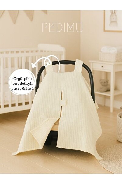 Pedimu Kışlık Pike Kumaş Soft Renk Cırtlı Puset Örtüsü %100 Cotton