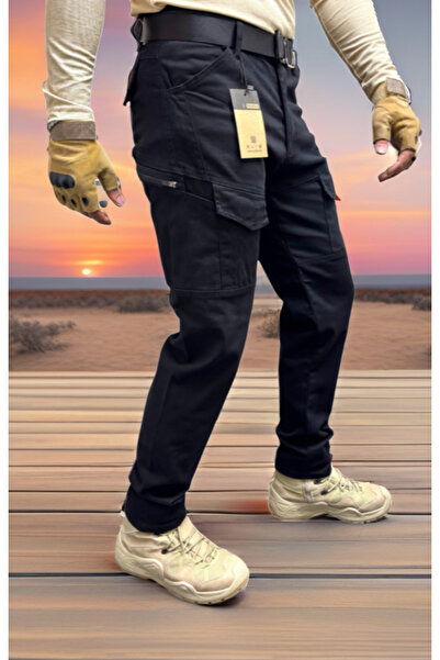 Polviton Men's Cargo Pants Tactical Outdoor Combat Pocketed Lycra Gabardine Fabric