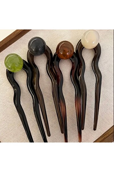 MAHLA Hairpin Ecru Colored Kanzaşi, Hair Pin, Kanzaşi, Korean Hair Clip