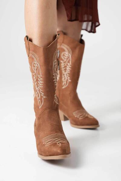 DAD WOLF Платнени заострени ботуши в западен стил - каубойски