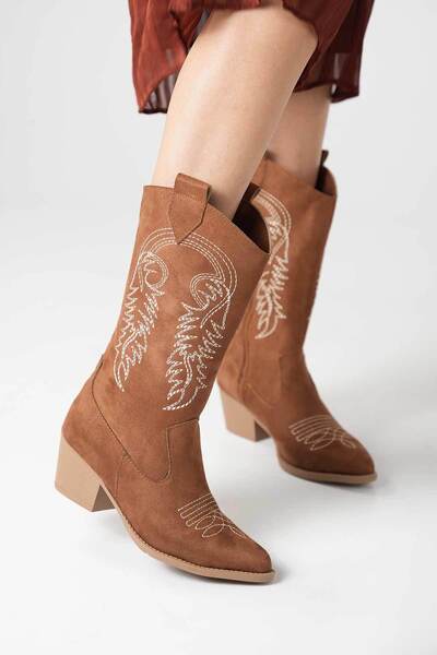 DAD WOLF Платнени заострени ботуши в западен стил - каубойски