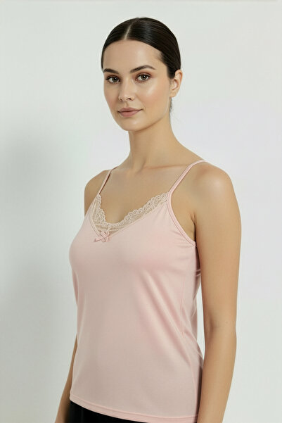 HNX Cotton Collar Lace Thin Strap Women's Tank Top