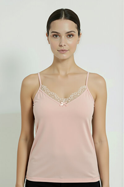 HNX Cotton Collar Lace Thin Strap Women's Tank Top