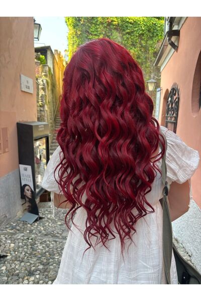 REMY HAİR Kızıl Afro Dalgalı Uzun Yarım Ay Saç – 3 Parça Çıt Çıt 75cm. 230 Gr...