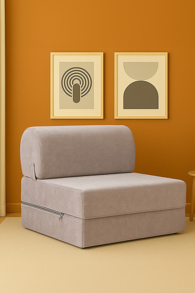 Homedius Magic Tek Kişilik Açık Gri Katlanır Yataklı Koltuk