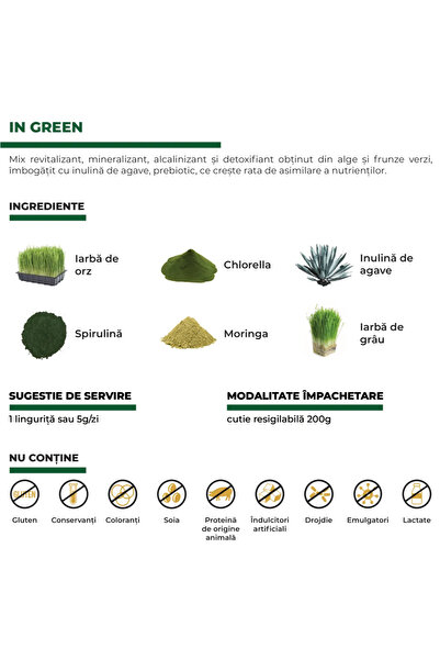 RawBoost In Green - Green Mix, detoxifying & anti-bloating, 200 g