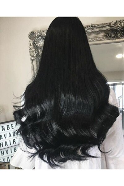 REMY HAİR Siyah Kahküllü Uzun Dalgalı Fiber Sentetik Peruk Renk No:1b