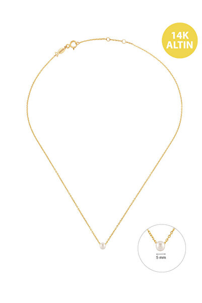 KURSHUNI White Dreams (1x5mm), 14 Ayar Altın Kolye