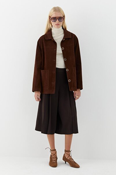 MARKALİSTE Μπουφάν από καστόρι με λεπτομέρεια τσέπης καφέ