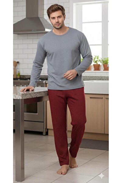 Sude HOMEWEAR Men's Long Sleeve Pajama Set