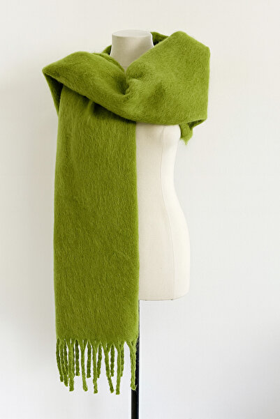 Bermody Γυναικείο κασκόλ με μαλακή υφή Puffy Green Σάλι ώμου 50 x 190 cm