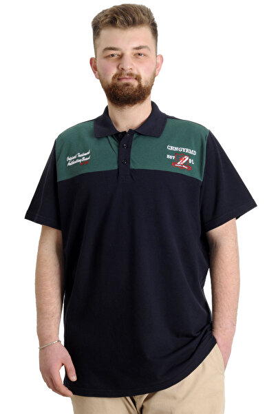 ModeXL Mode Xl Великий розмір Чоловіча футболка Polo Chngyrmd 23328 Синій