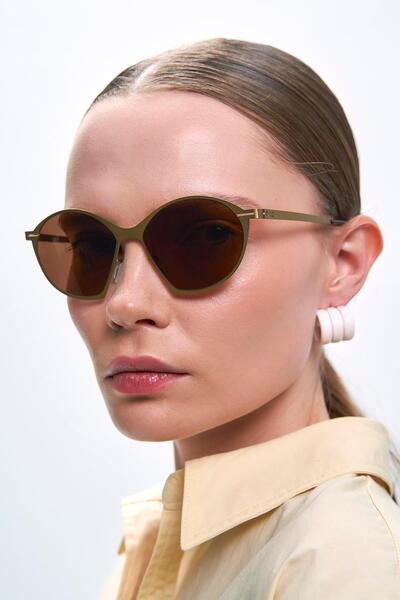 Bilge Karga Solace Antique Gold Brown Sunglasses
