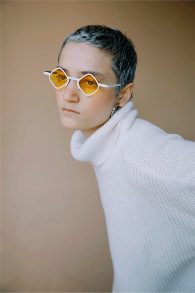 Bilge Karga Negar White Yellow Sunglasses