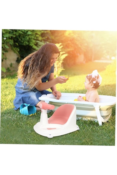 Smart Vibe SmartViBE® Baby Bath Seat with Suction Cups, Comfortable Backrest, 6 Months+, Baby Pink