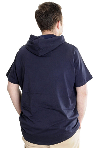 ModeXL Mode Xl Large Size Men's T-shirt Hooded Short Sleeve 23118 Navy Blue