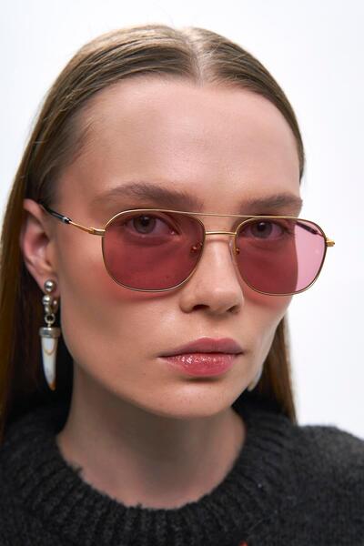 Bilge Karga Vance Gold Dark Red Sunglasses