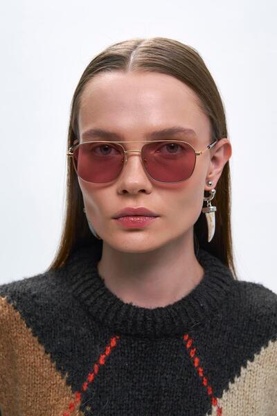 Bilge Karga Vance Gold Dark Red Sunglasses