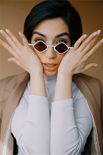 Bilge Karga Negar White Brown Sunglasses
