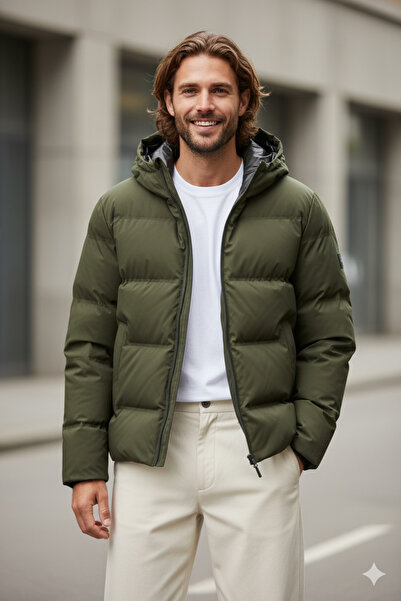 Jack & Jones Jjkaito Puffer Jacket Men's Coat 12282300 Rosin Khaki