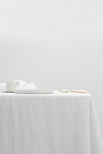 Yazz Atelier %100 Pamuk Beyaz Masa Örtüsü