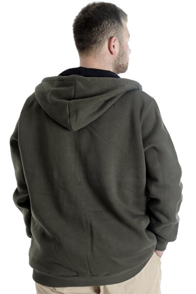 ModeXL Mode Xl Men's Sweat Hooded Zippered 22531 Khaki