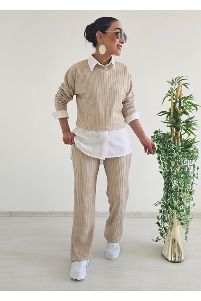 6 butik altı üstü butik Fitilli Örme İkili Takım