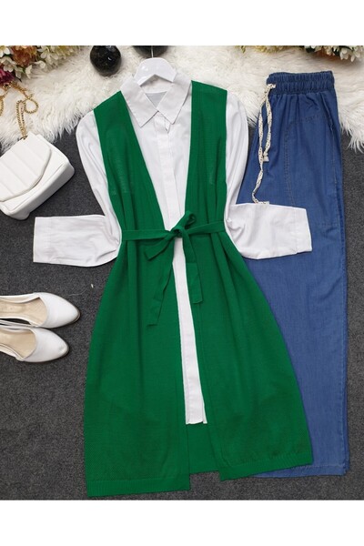 Modamorfo Green Mesh Spring Cardigan