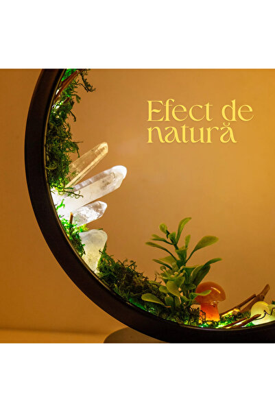 OEM Ambient lamp, table lamp with integrated LED, 20.5cm, forest effect design, pleasant atmosphere, rela