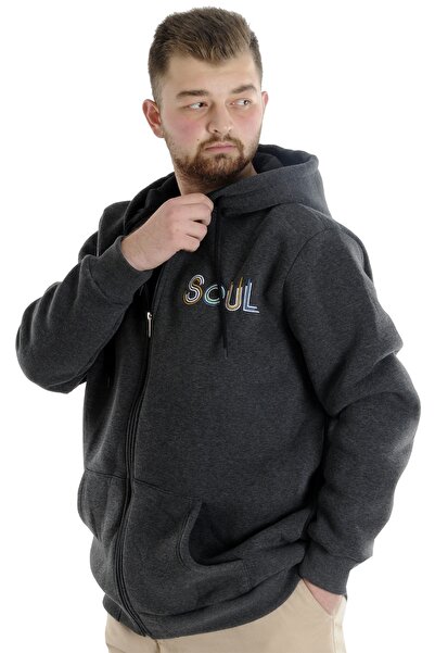 ModeXL Mode Xl Men's Sweat Hooded Zippered 22531 Antramelange