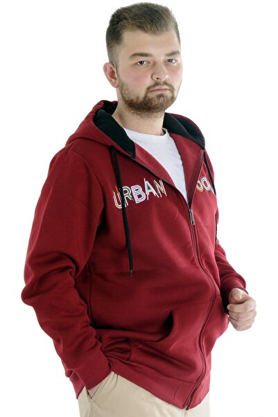 ModeXL Men's Sweat Hooded Zippered Mode XL - 22531 Claret Red