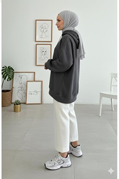 onlymoon Φούτερ καπνιστό oversized ♦   3 Νήματα Στρογγυλής Σχεδίασης ♦   100% βαμβάκι ♦   με κουκούλα ♦   Χιτζάμπα ♦   Άνετη εφαρμογή